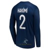 Officiële Voetbalshirt Paris Saint-Germain Hakimi 2 Thuis 2022-23 Lange Mouw - Heren